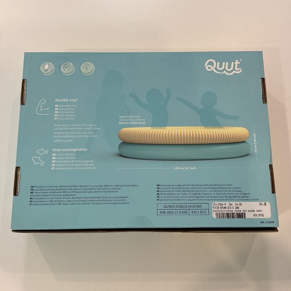 Quut Dippy Inflatable Pool Banana Blue Vinyl 2Y+ 47" Durable & Latex-Free turquo - Picture 2 of 13